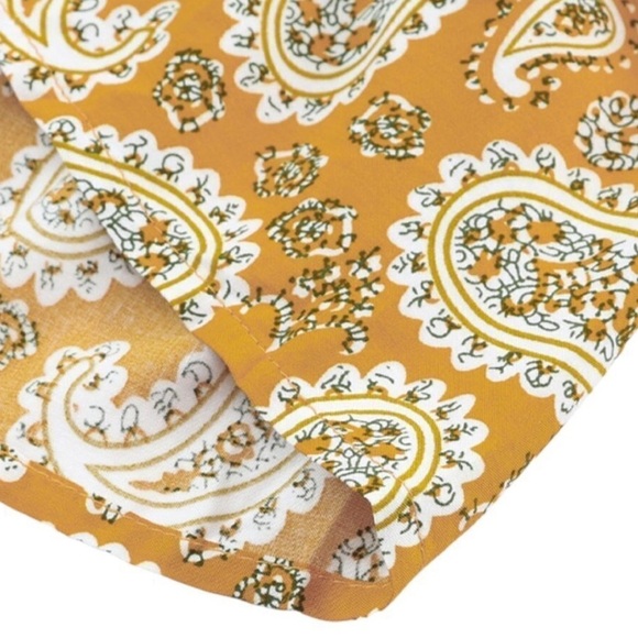 Yellow Sunny Bohemian Bliss: Paisley Long Sleeve Floral Dress size Large NWOT - Picture 11 of 14